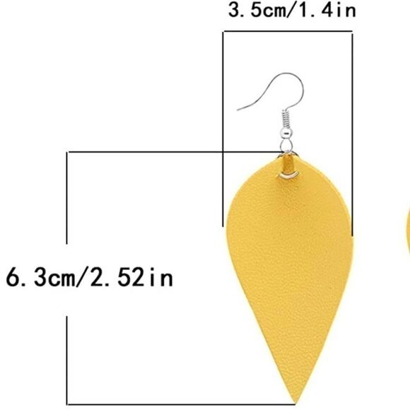 𝅺tear Drop Mustard Yellow Boho Earrings - Picture 6 of 6
